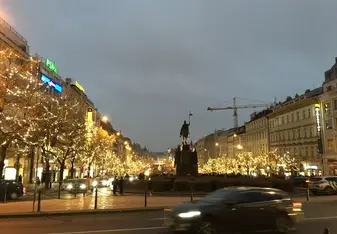 Wenceslaus Square on my last night in Prague