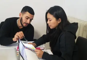 TEFL Course, helping each other with our lesson plans.