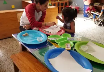 Helping in classroom 