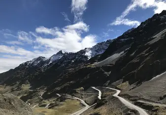 Winding road to the Andes