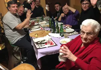 One of many dinner tables