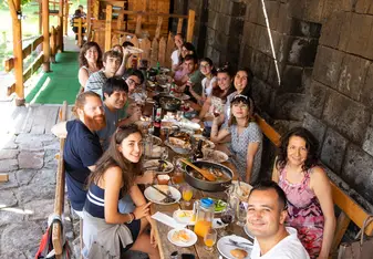 At the restaurant in Gyumri! 