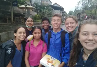 This is a picture of our group who went into the locals' houses and did basic medial checks. We also have two Balinese med-school students with us as well.