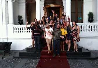 Closing ceremony with other volunteers, head teachers, officials from the ministry of education and the head of the English  opens door program 