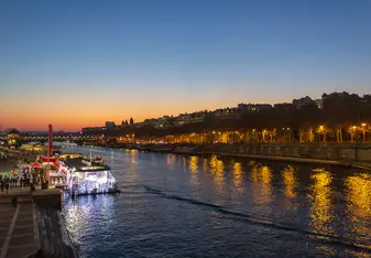 Sunset over the Seine River