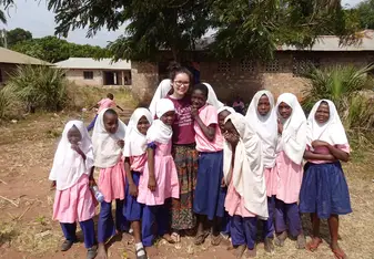 Some of the girls from one of my PE classes and I 