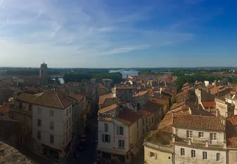 An overview shot of the city.