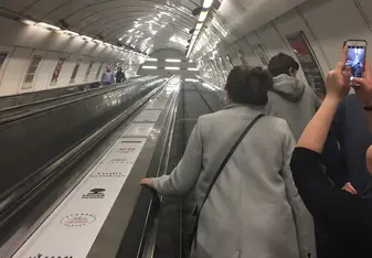 Crazy but fun escalators of Prague. 