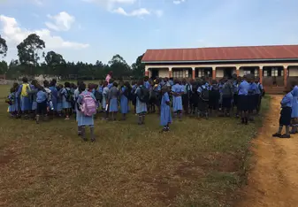 The children from my school preparing for a field trip