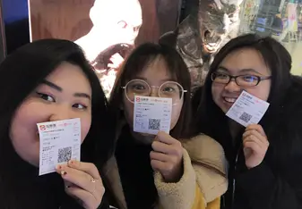 Two interns that worked at CLI who were kind enough to take me to see a movie. 