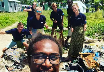 Beach clean up for motoritki island