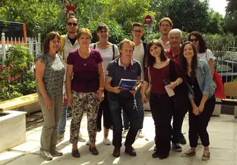 Our students in the garden of our school in Athens