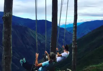 On our hike to Machu Picchu we passed by this swing with a great view