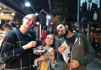 Eating up Tel Aviv with our madrich (counselor)
