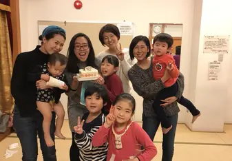 Celebrating my birthday with my host family and LEX members