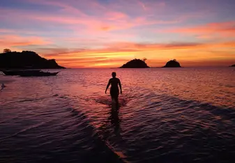 Sunset on one of the many beautiful beaches Philippines west has to offer!