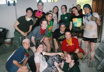 Afternoon worksite crew during a water break!