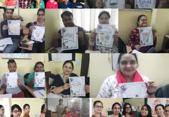 Different pictures in collage during course