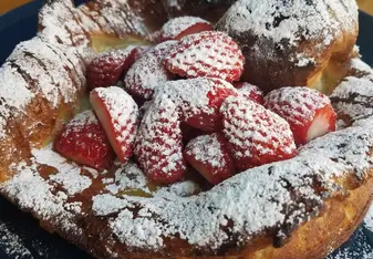 Dutch baby pancake with Strawberries!!