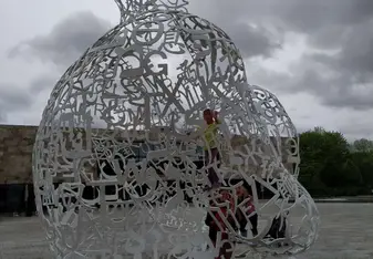This was a sculpture at a Frankfurt University.  The children loved to play on it.