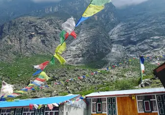 This photo was captured on our multi day trek to Langtang. This is one of the teahouse stops along the way. Prayer flags are abundant and beautiful in Nepal.