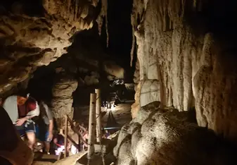 Walking through Lod Cave