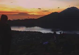 The view from top of Mount Batur, which we hiked at 4am to see the sunrise