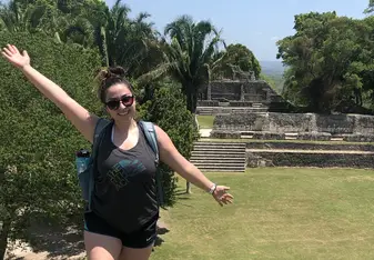 Climbing the Xunantunich Mayan Temples