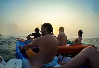 sunset kayaking