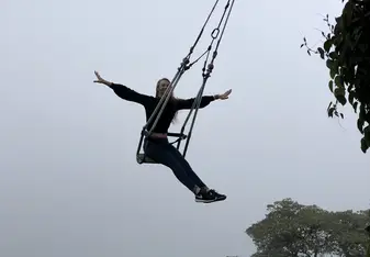 Swinging at the famous Casa de Árboles