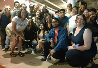 Students and teachers on final night of teaching. Students/friends 
