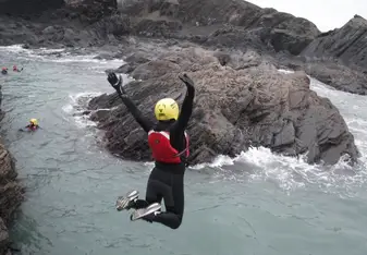 Me coasteering in Wales on an FIE trip!