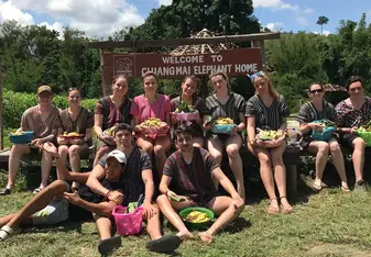 Our amazing group at the elephant home! 