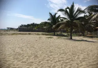 The beach right outside our TEFL accommodation in Zorritos.