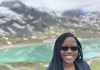 Standing in front of The Swiss Alps