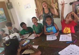 Goofing off in our youth class!