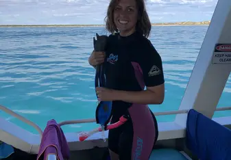 Out in the most beautiful blue water