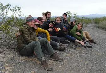 Group photo at the El Elegante Crater in Mexico.