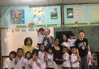 This photo was taken after teaching the fisrt grade class shapes. 