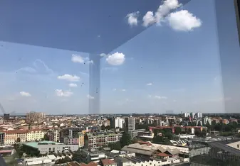 A panoramic view of Milan from the Prada Foundation while on a Global Experiences day trip