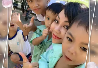 Wonderful play time with the orphans