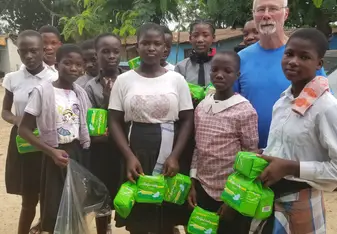 Bringing them hygiene supplies