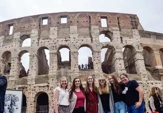 at the Colosseum with my new friends