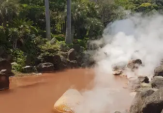 One of the many hot springs in Beppu