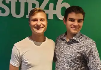 Myself (right) and my supervisor (left), John.