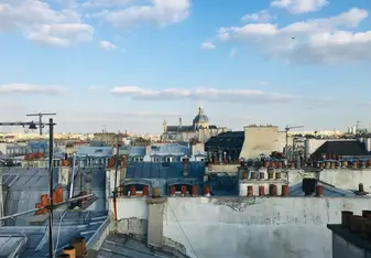 A view of Paris rooftops.