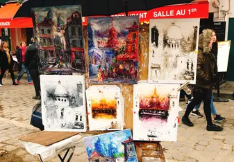 Parisian street art in Montmartre.