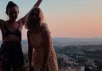 Watching the sun set over florence with my roommates 