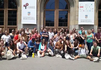 Orientation day! Outside of the University of Barcelona