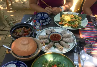 Food made at the cooking class
